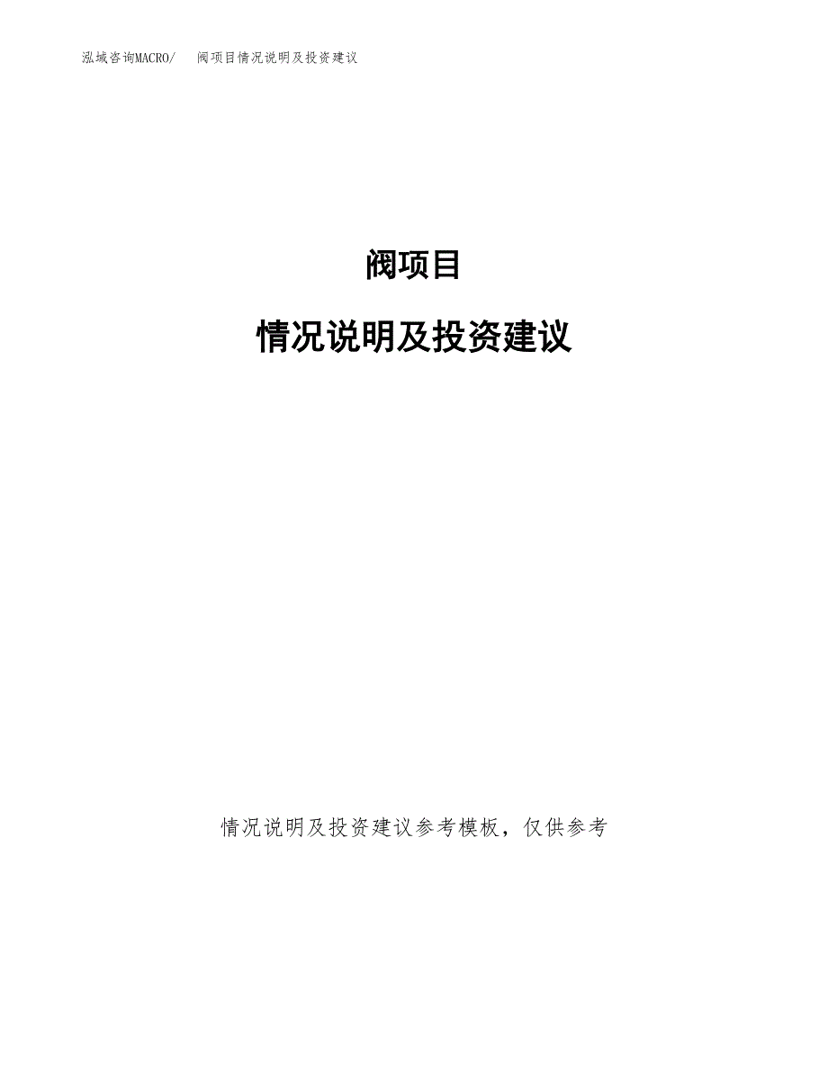 阀项目情况说明及投资建议.docx_第1页