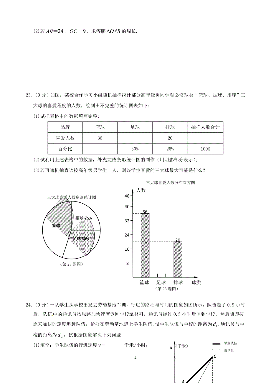 山东省济宁市汶上县义桥中学2015届第一次质检数学试题（有答案）_5005260.doc_第4页