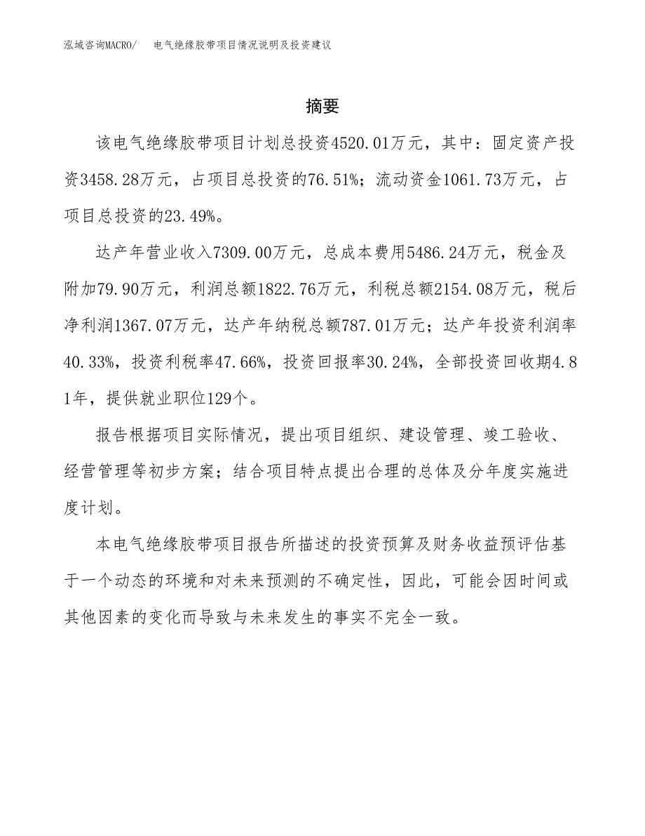 电气绝缘胶带项目情况说明及投资建议.docx_第2页