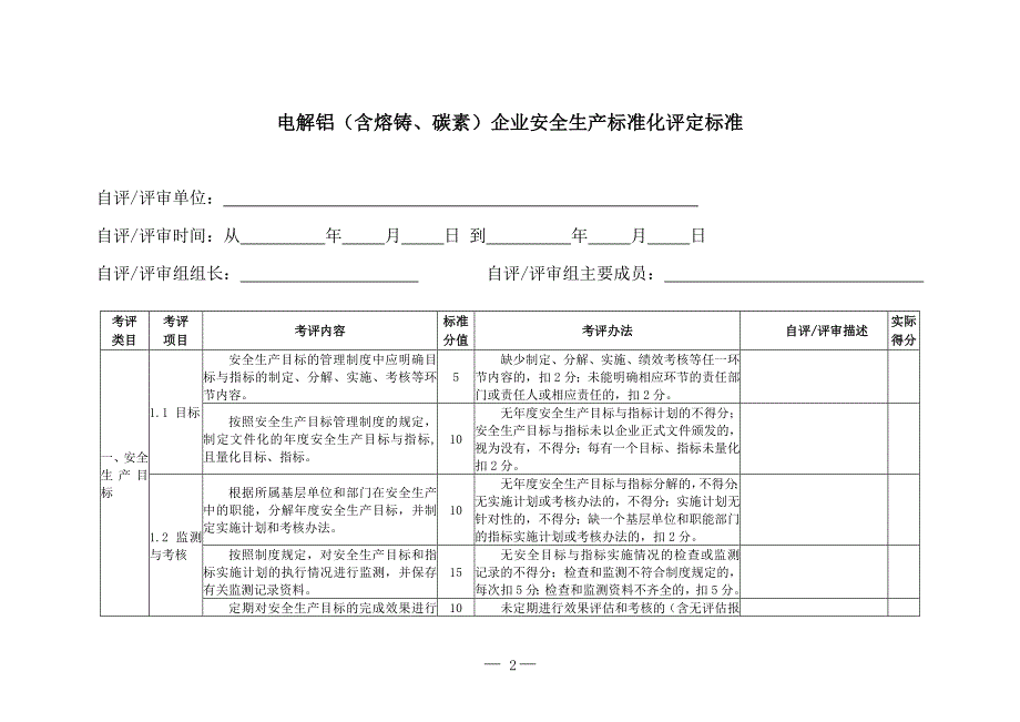 （企业经营管理）电解铝安全标准化评定标准_第3页