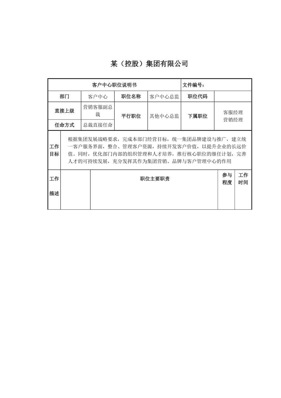 （岗位职责）客户中心总监岗位职责_第1页