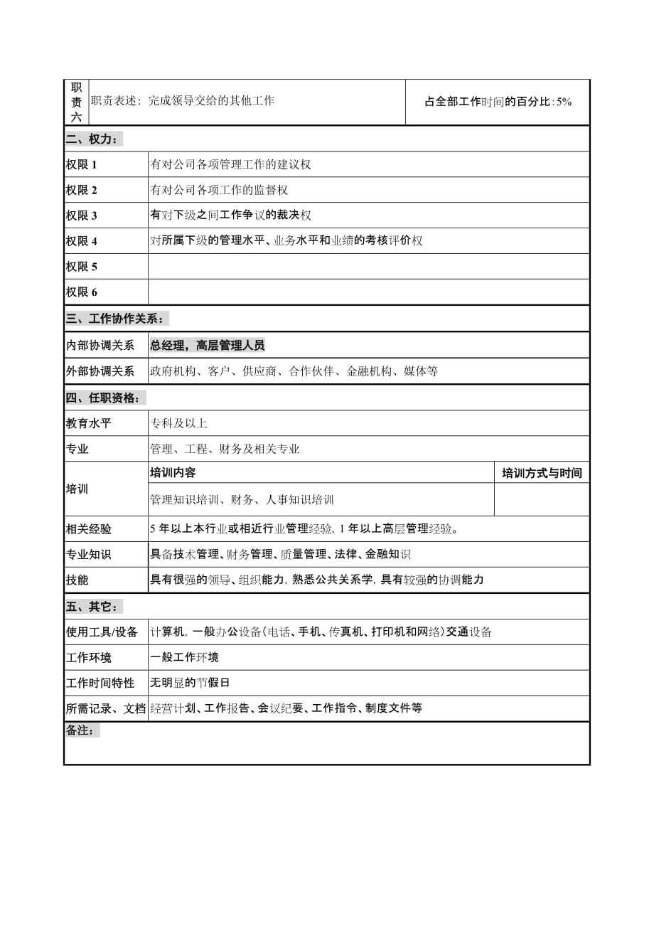 （岗位职责）某公司总经理助理岗位描述_第2页