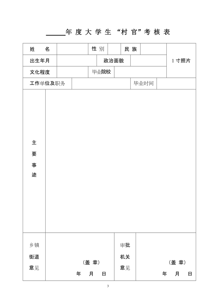 （绩效考核）房村官办发年号关于做好年度大学生“村官”考核工作_第3页