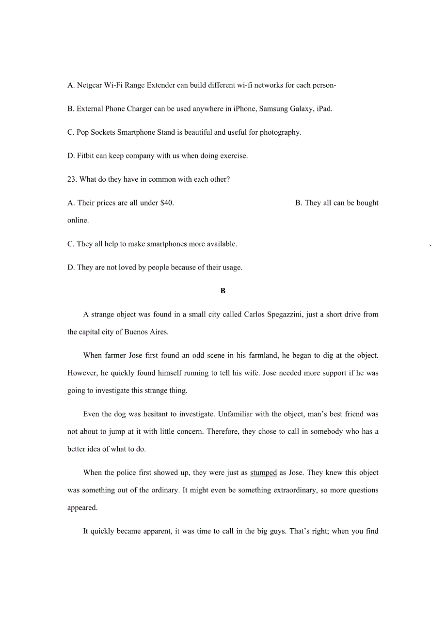 2018-2019学年四川省高一上学期期末考试英语试题_第3页