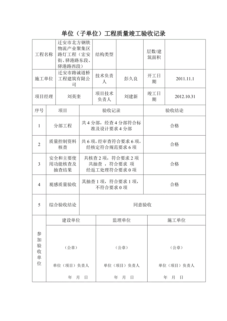 （薪酬管理）路灯工程竣工资料_第1页