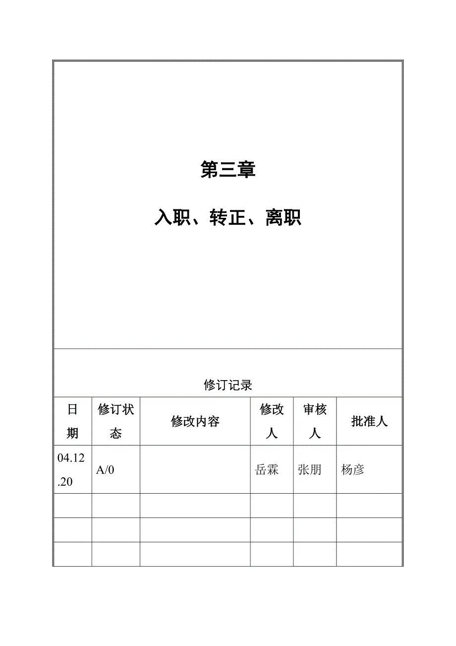 （员工管理）员工入职转正离职管理()_第1页