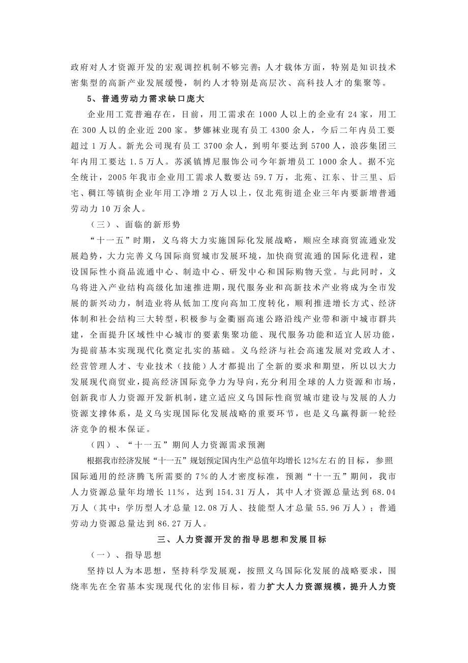 （人力资源规划）义乌市人力资源发展规划()_第5页