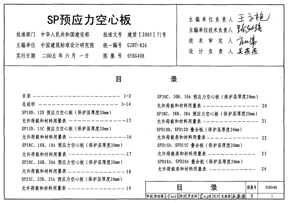【结构专业】05SG408 SP预应力空 心板_第1页