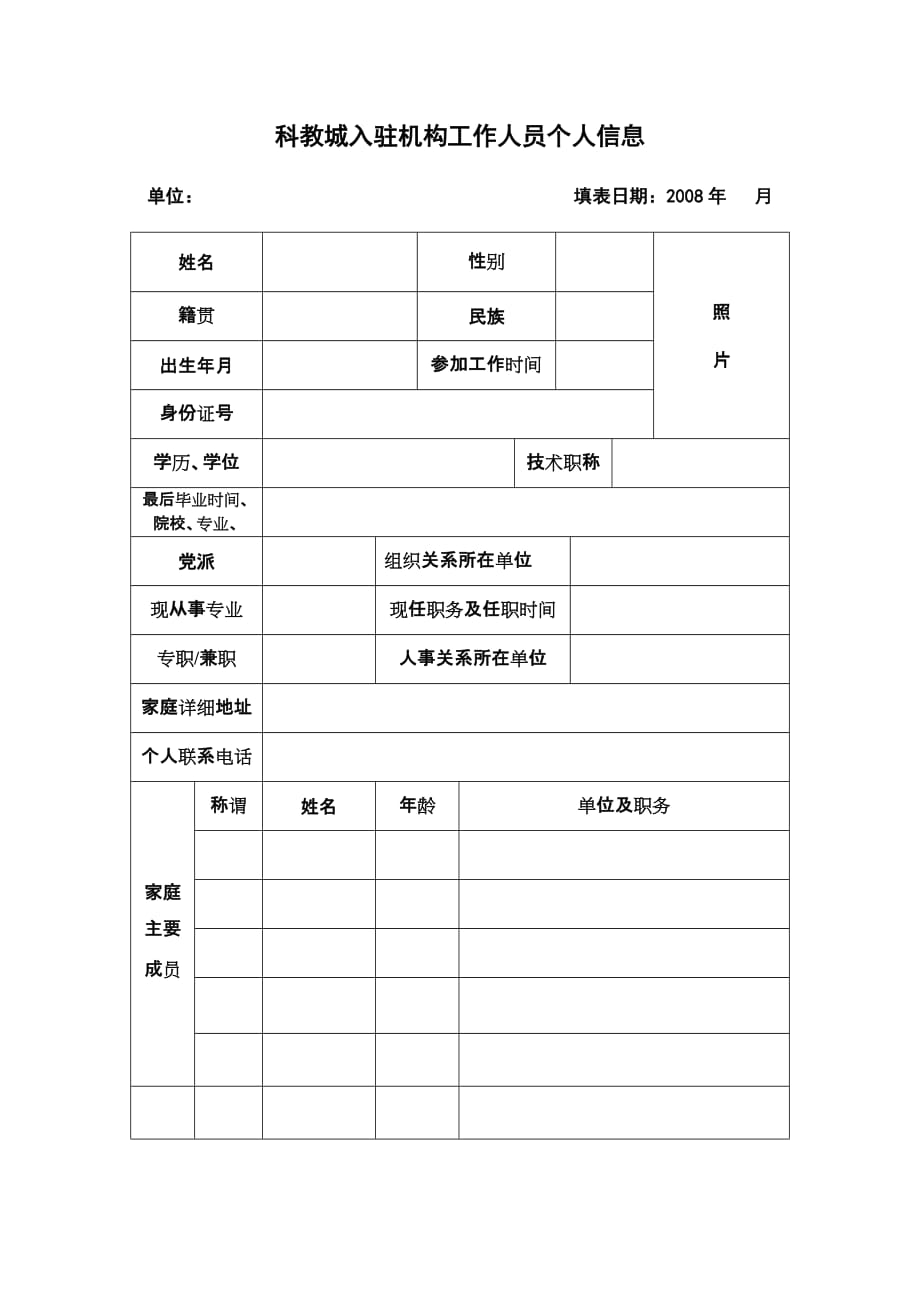 （员工管理）科教城入驻机构工作人员个人信息_第1页