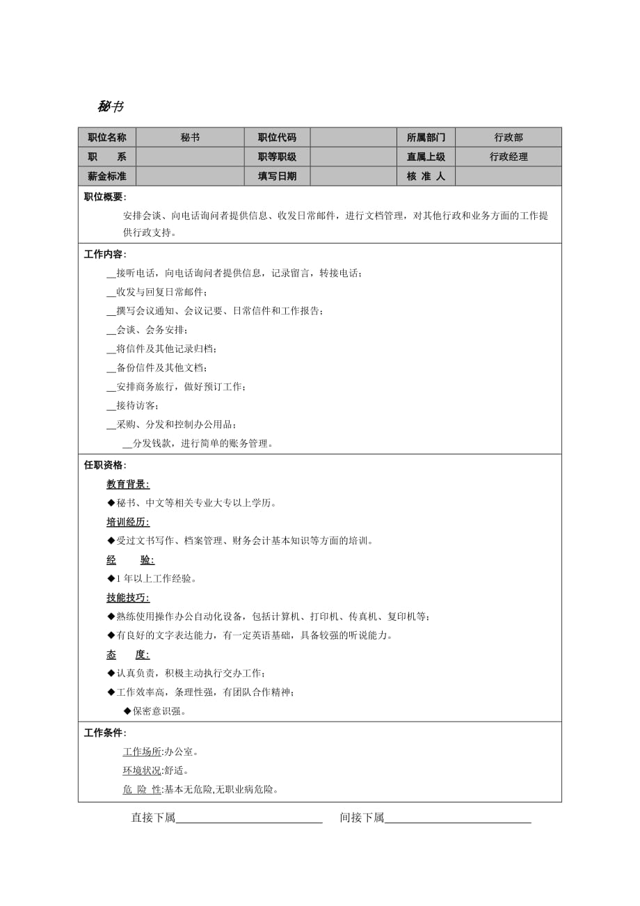 （行政文秘）秘书_第1页