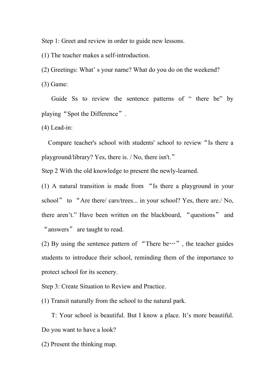 人教PEP五年级上册英语Unit6 In a nature PartB 教案_第3页