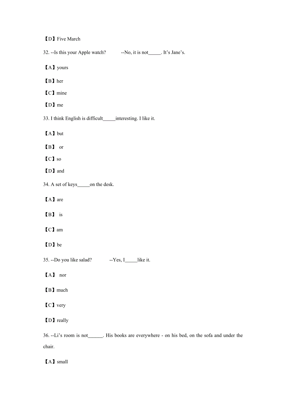 2020-2021学年七年级英语第一学期期末试卷（解析版）_第3页