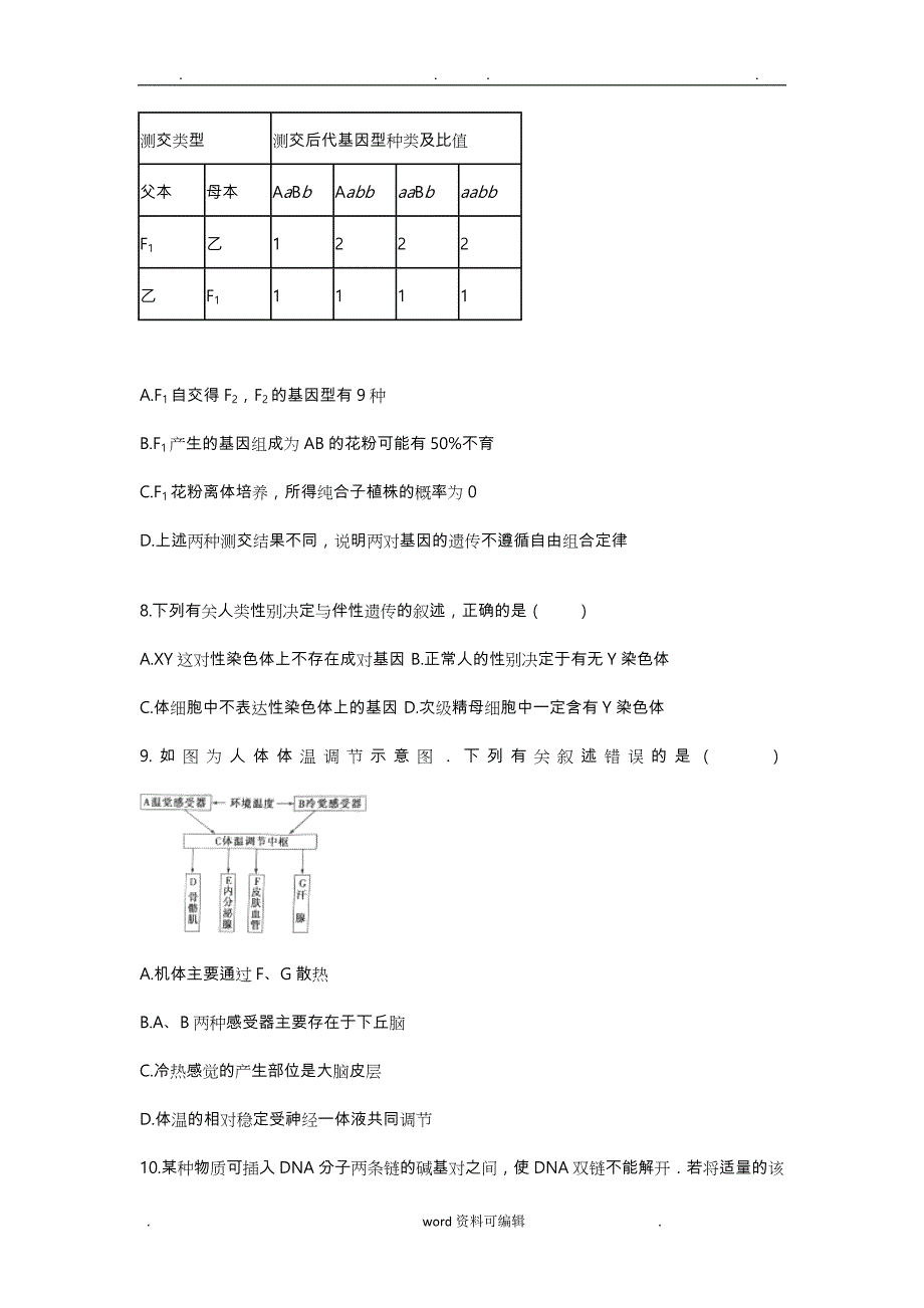 江苏省南京市、盐城市2017届高三第一次模拟考试生物试题 Word版含解析_第3页