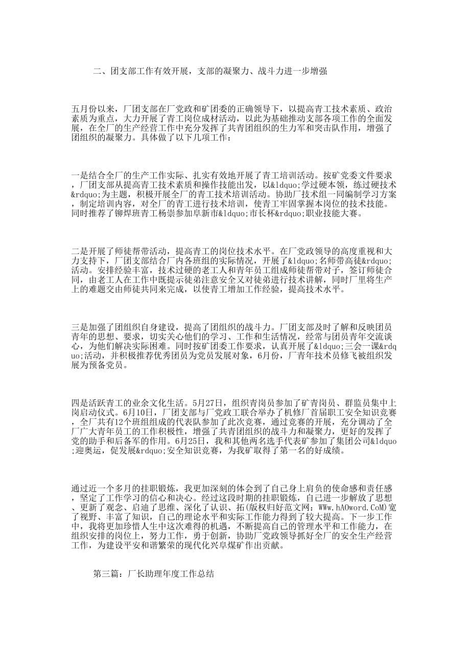 厂长助理挂职锻炼工 作总结_第5页