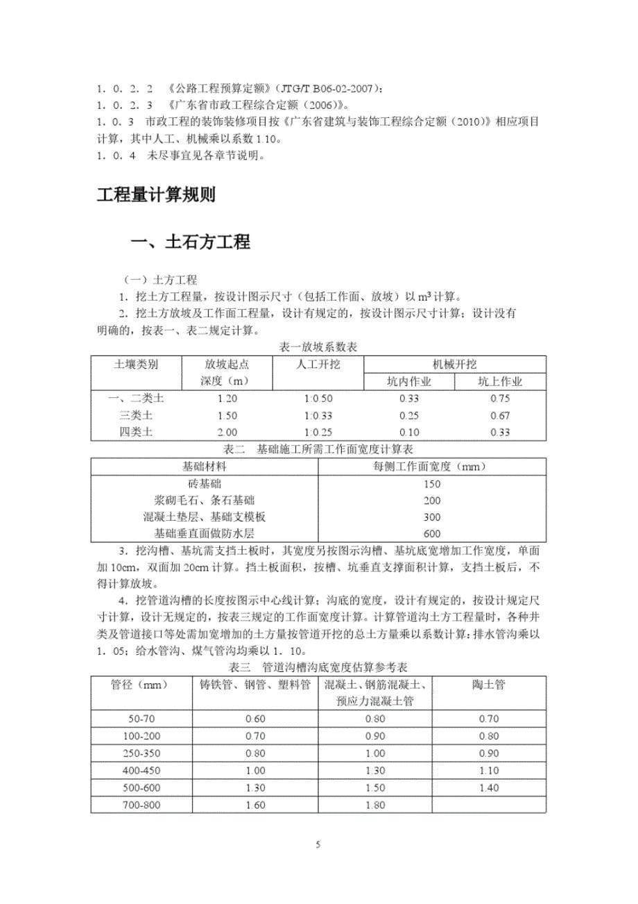 广东省市政工程综合定额(含第1~ 第7册)_第5页