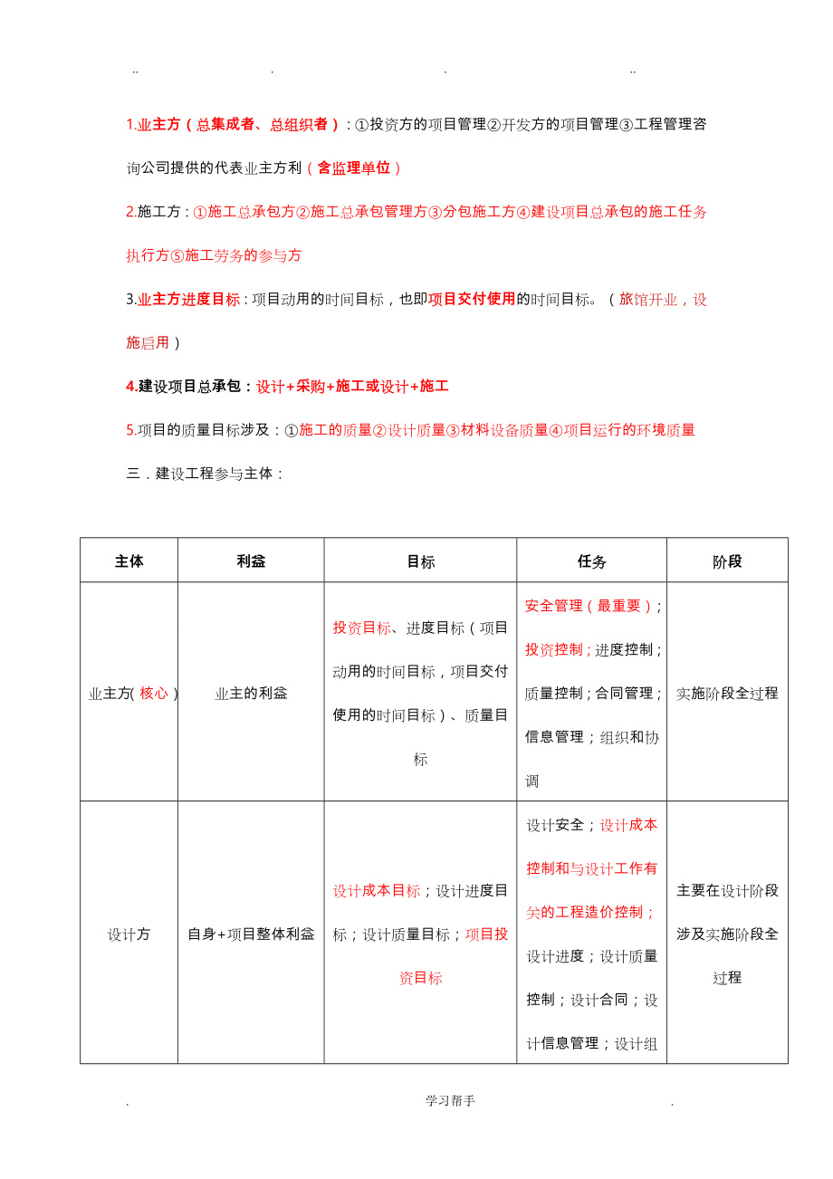 2017年二级建造师建设工程施工管理讲义与详细笔记_第2页