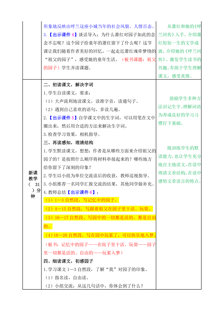 统编教材部编人教版五年级上册语文《2 祖父的园子》教案 (2)_第2页