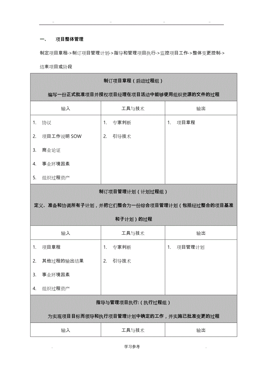 信息系统项目管理师(第三版)十大管理输入输出_与管理工具技术_第1页