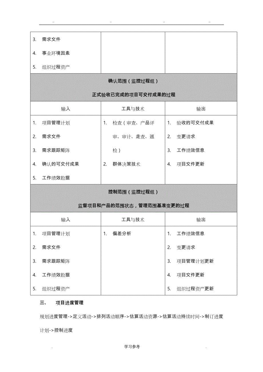 信息系统项目管理师(第三版)十大管理输入输出_与管理工具技术_第5页