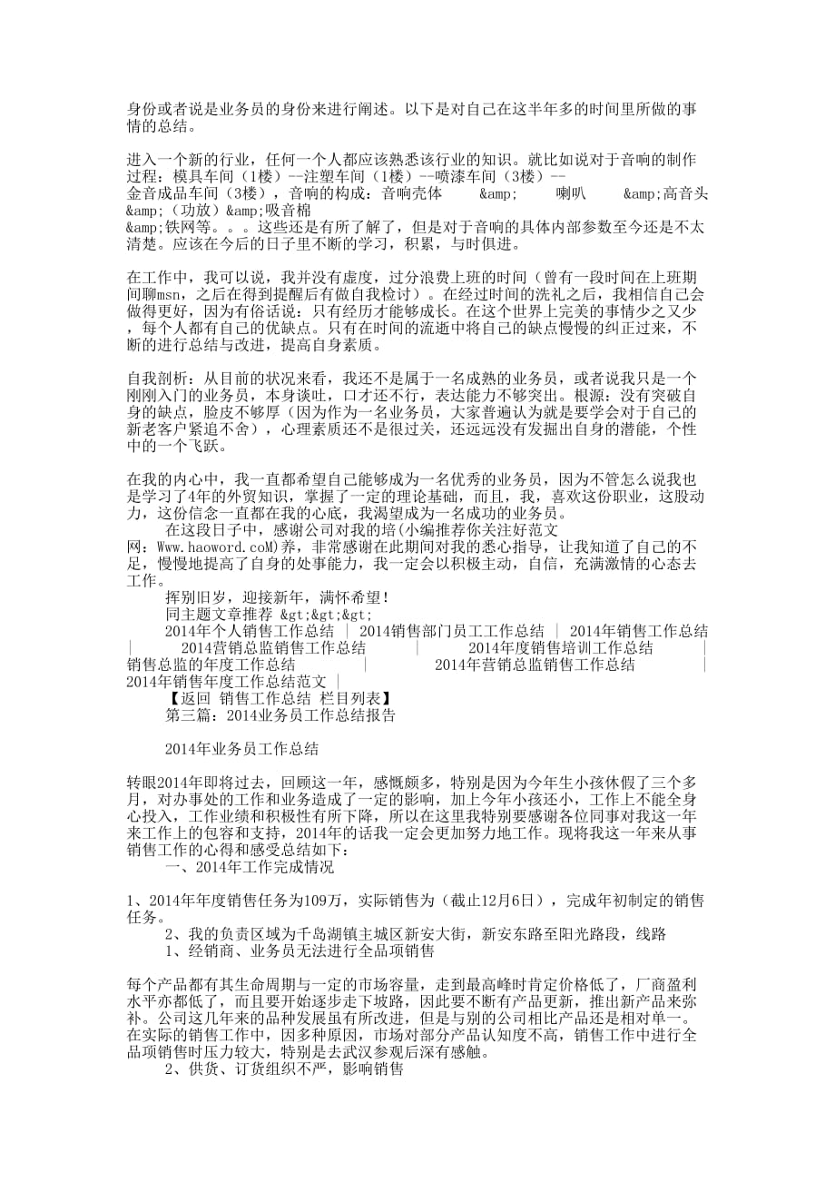 年终业务员工作总 结报告_第2页