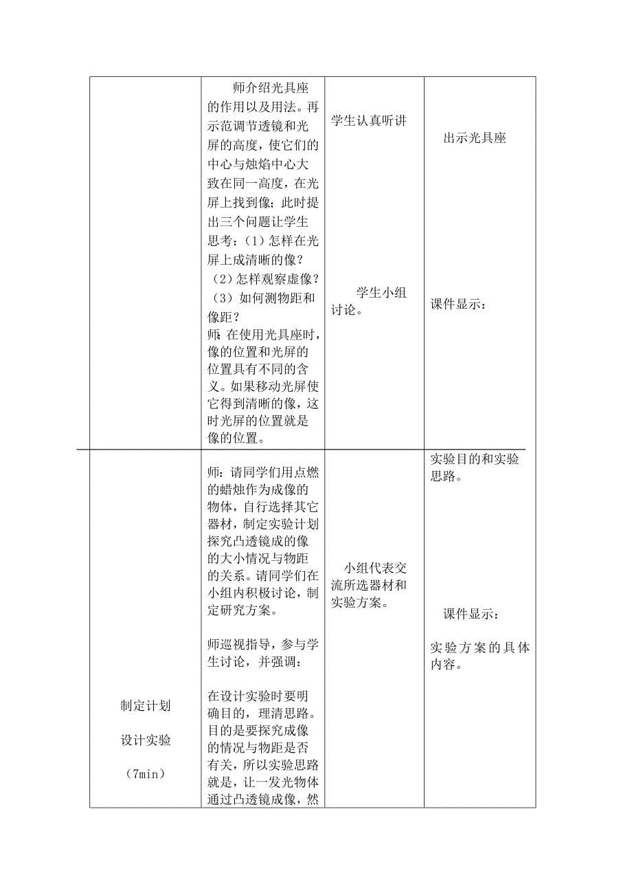 学生实验：探究——凸透镜成像教案（北师大版）_第5页