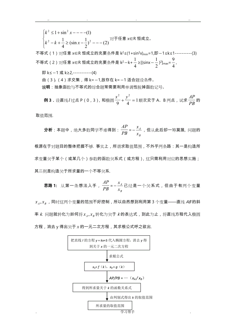 2012届高考第二轮考点专题复习教（学）案_参数取值问题的题型与方法_第2页