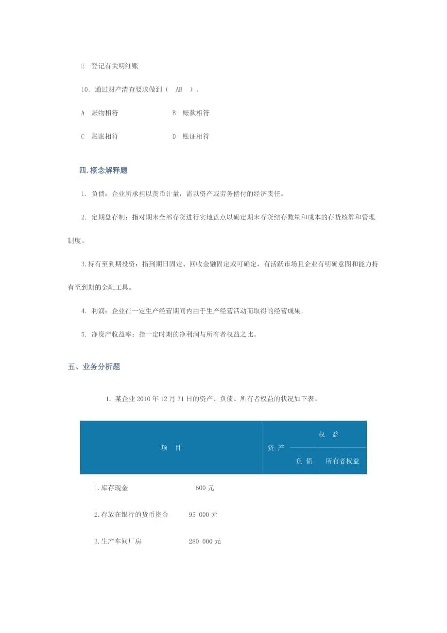 （财务会计）《会计学原理》模拟试卷I_第5页