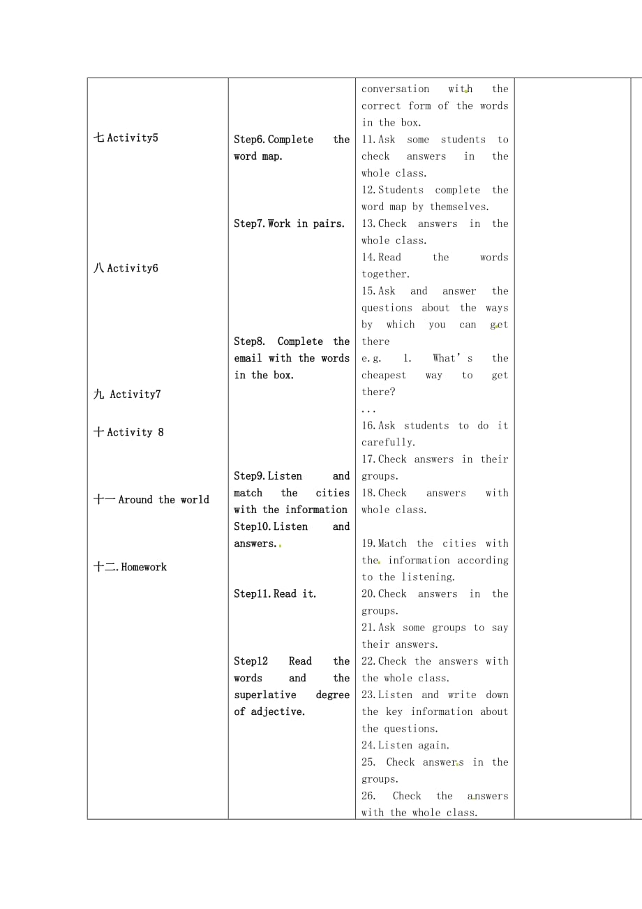 八年级英语上册_Module 4 Unit 3 Language in use教案 （新）外研.doc_第2页