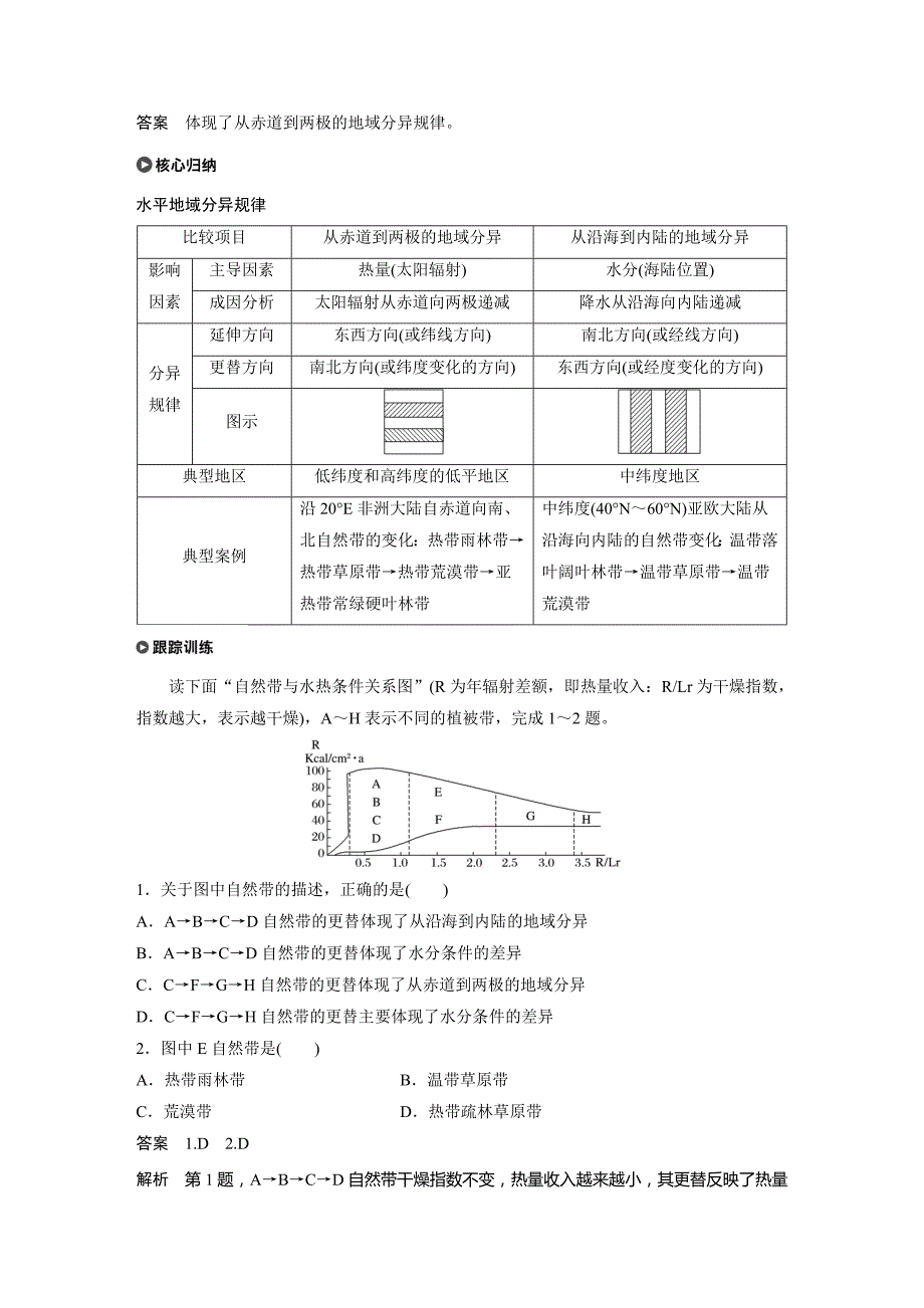 地理新学案同步必修一鲁科精致讲义：3.1地理环境的差异性.课时2 Word含答案.docx_第3页