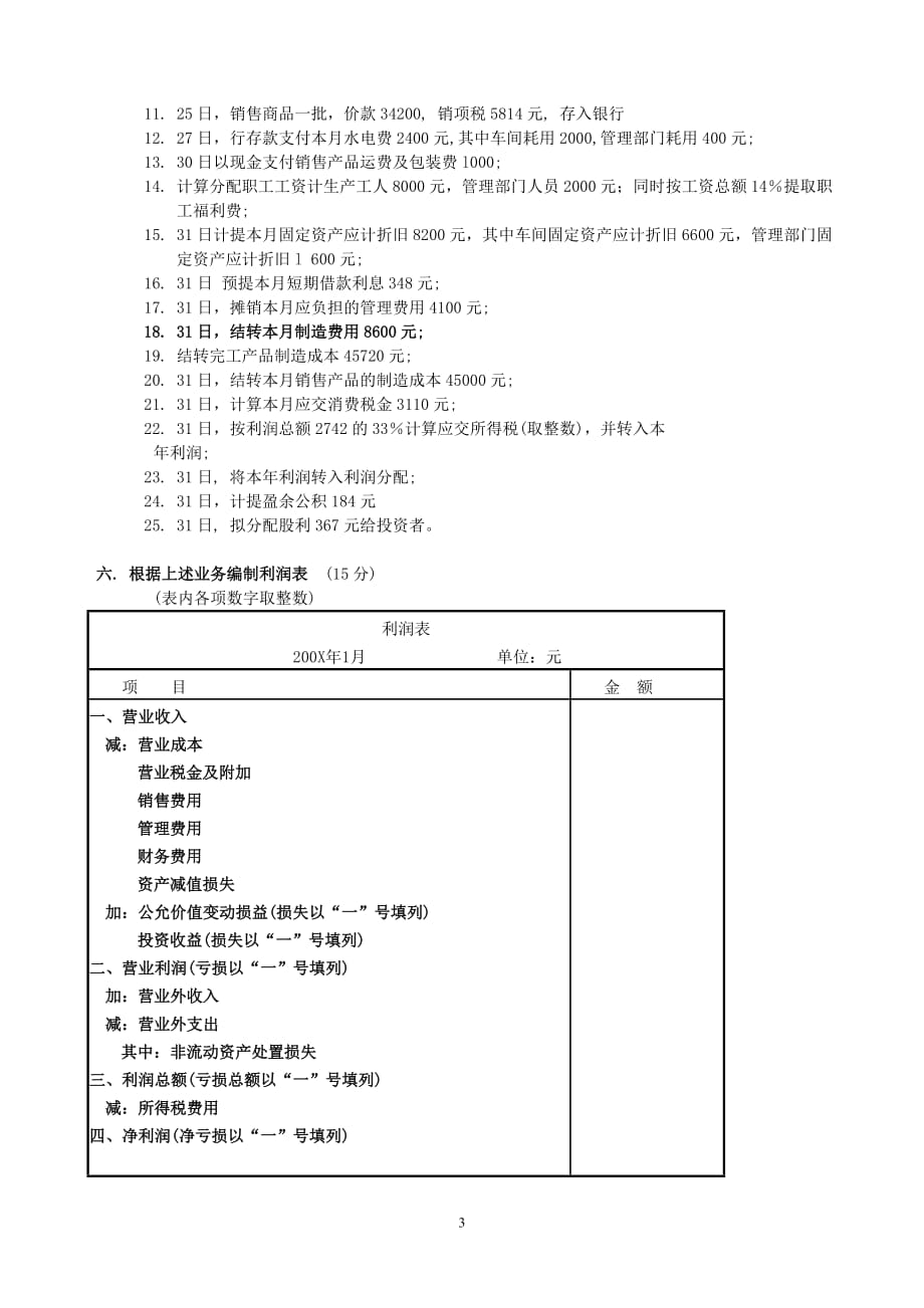 （财务会计）会计学模拟试题及答案_第3页