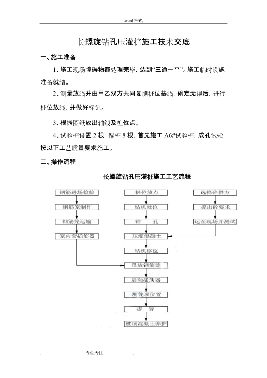 基础施工长螺旋钻孔压灌桩技术交底大全_第1页