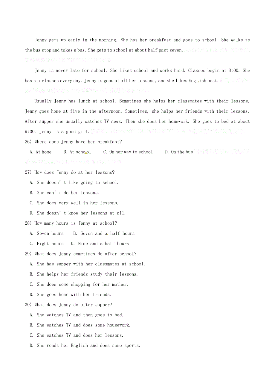 人教新目标版英语七年级下学期第一次月考试题.doc_第4页