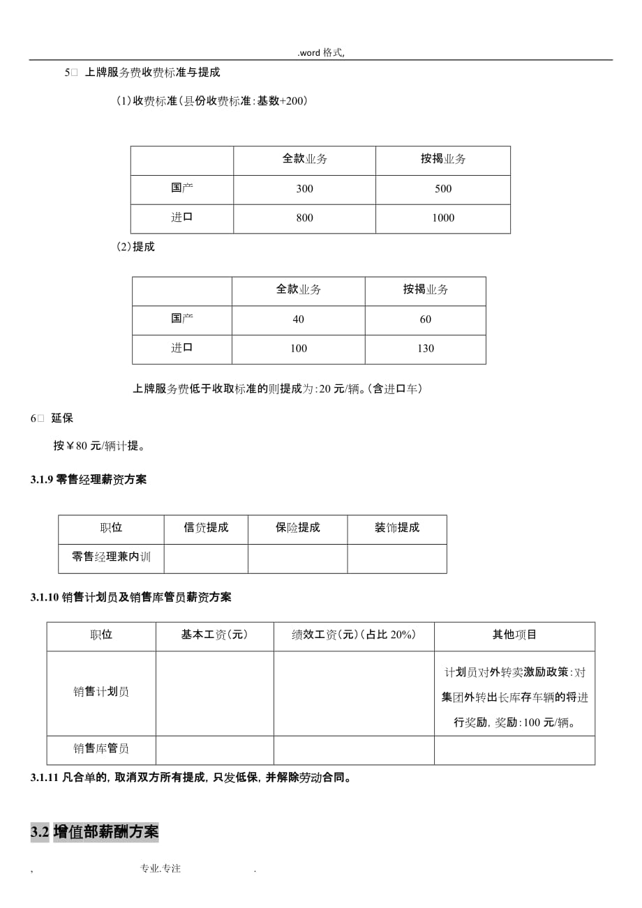 汽车4S店_薪酬方案(上海大众)_第4页