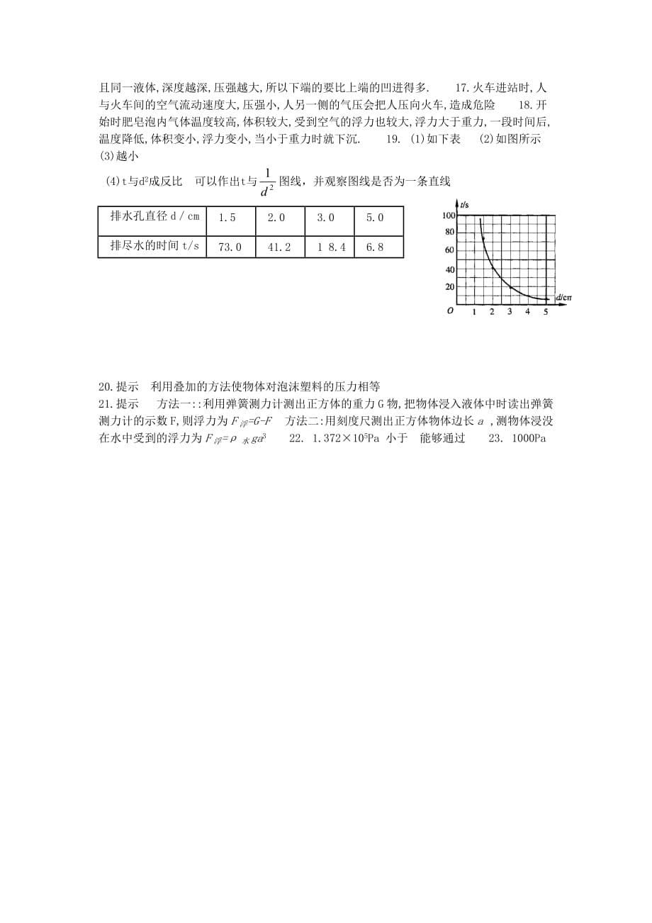 北京市海淀区重点中学中考物理《压强和浮力》复习检验卷.doc_第5页