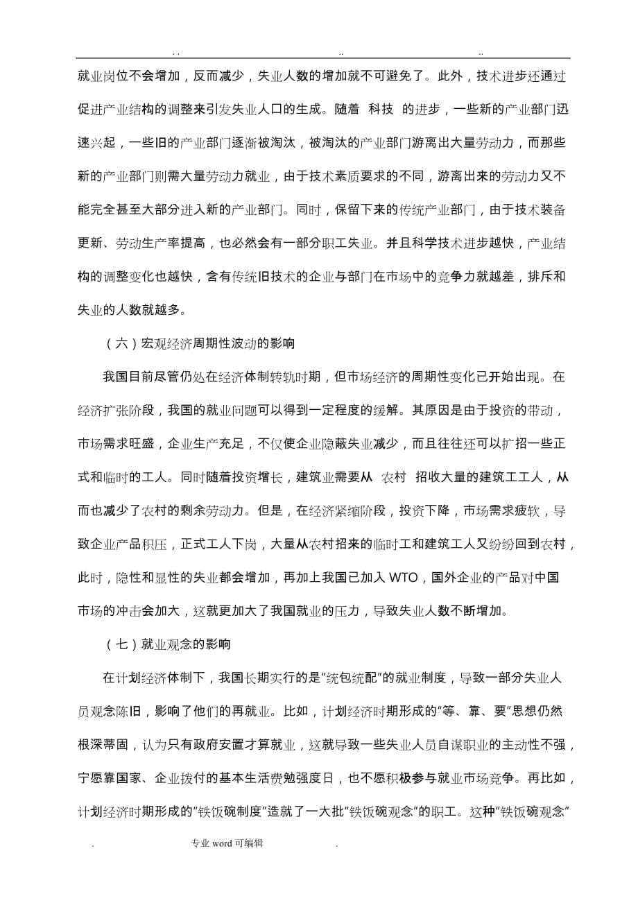 张叶(城市社区部分居民失业的现状、问题与对策研究)论文正稿_第5页