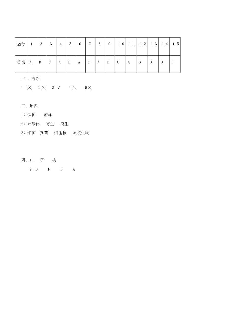 辽宁省辽阳县八年级生物10月月考试题 北师大版.doc_第5页