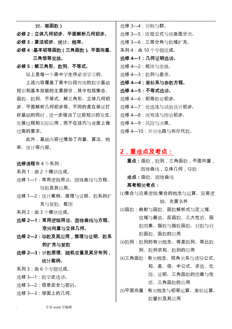 高中数学必修+选修全部知识点精华归纳总结(新课标人教A版)_第2页