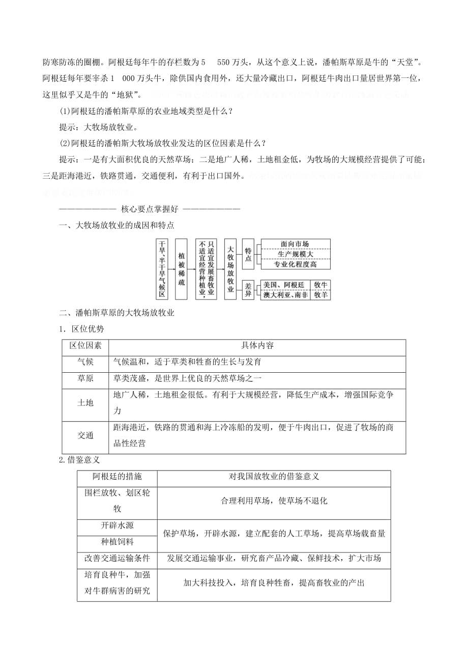 高中地理第三章农业地域的形成与发展第三节以畜牧业为主的农业地域类型学案（含解析）新人教版必修2.doc_第3页