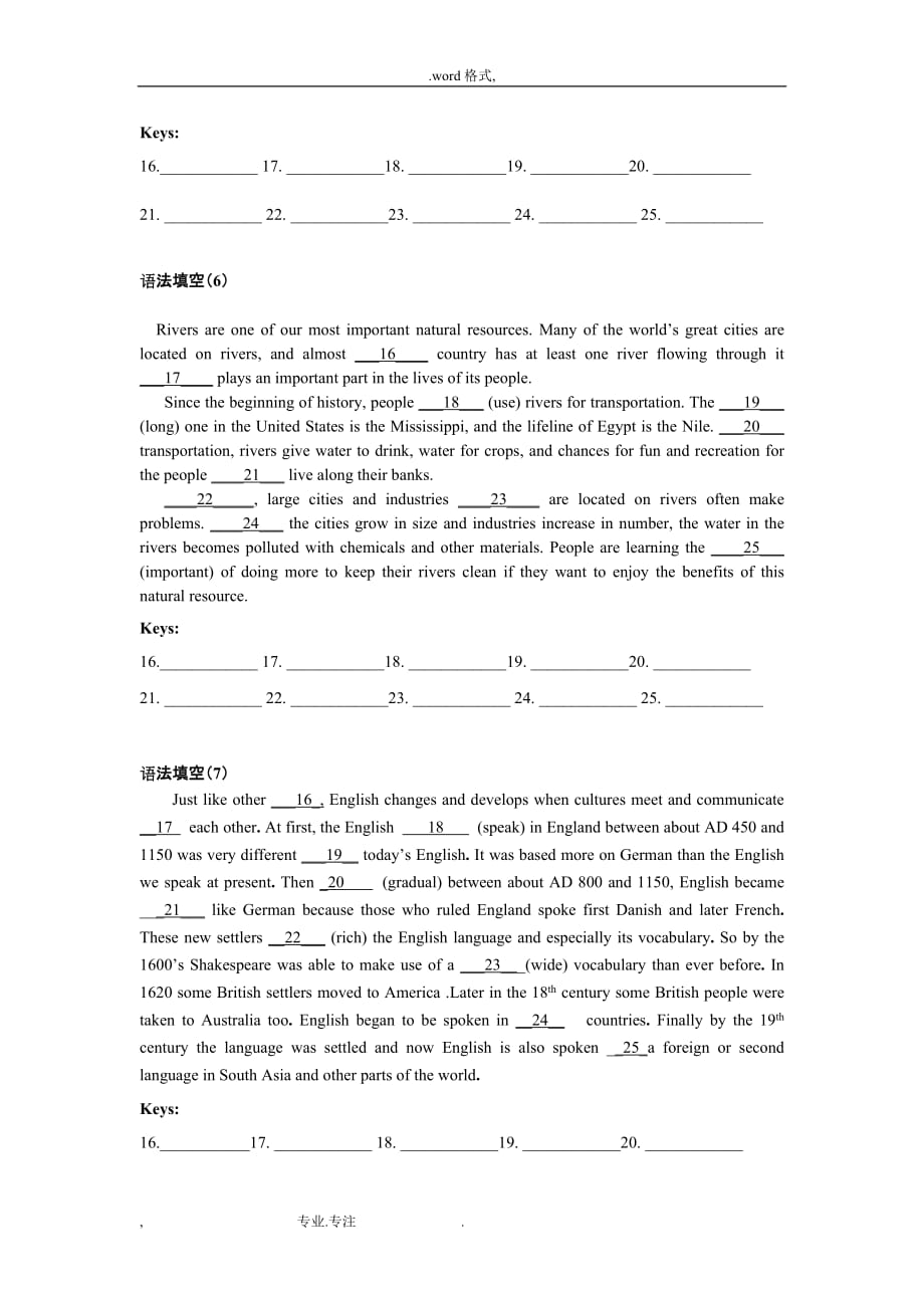深圳中考_语法填空专项训练与答案_第3页
