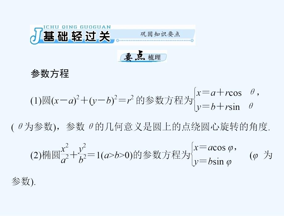 《南方新课堂&amp#183;高考总复习》数学（理科）课件：第十章 第3讲 第2课时 参数方程 .ppt_第3页