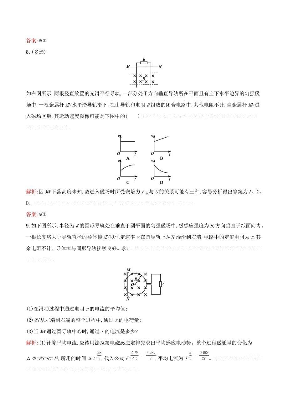 高中物理第一章电磁感应与现代生活1.4电磁感应的案例分析练习（含解析）沪科选修3_2.doc_第5页