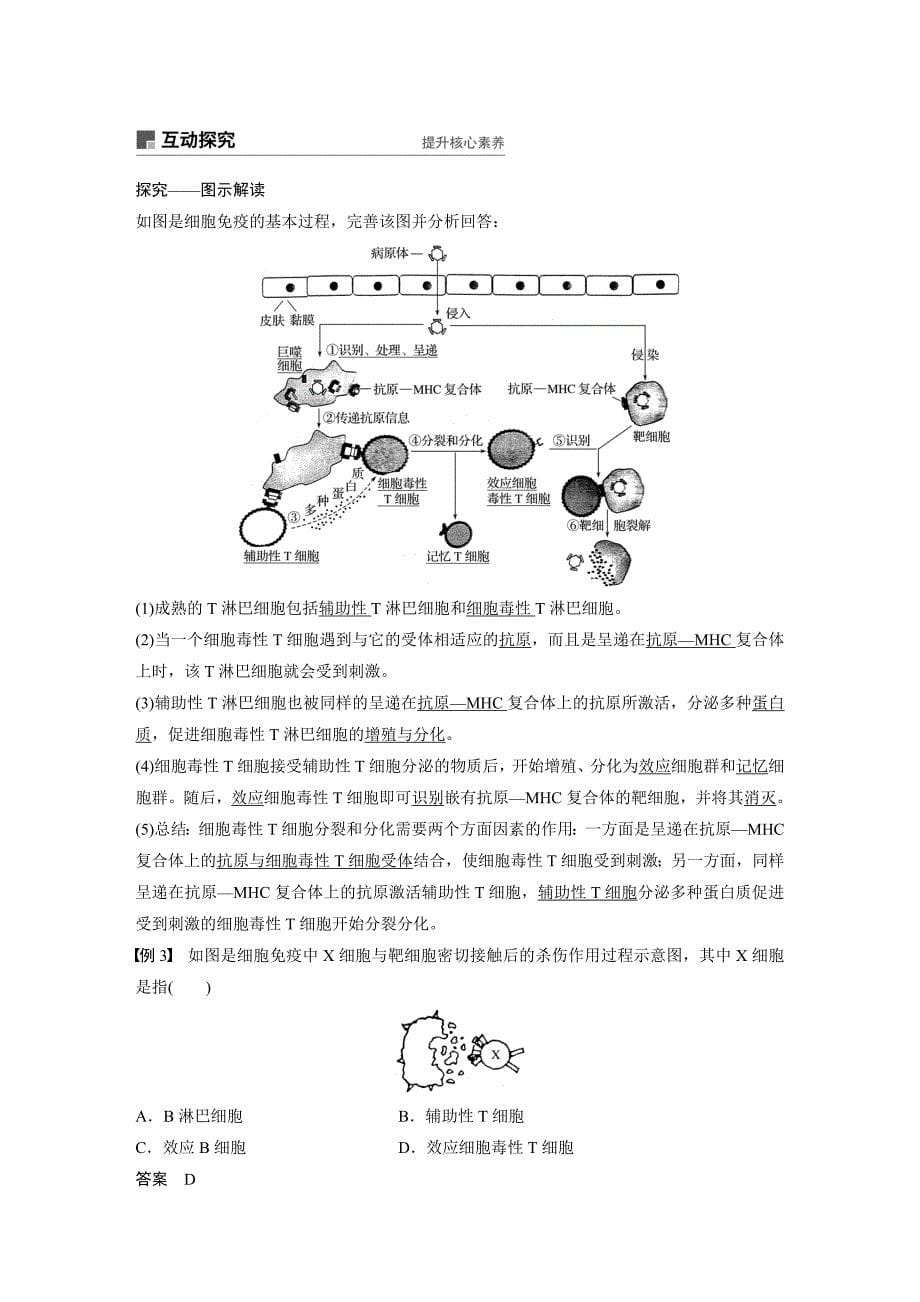 生物新学案同步必修三浙江专讲义：第三章 免疫系统与免疫功能 第7课时 Word含答案.docx_第5页