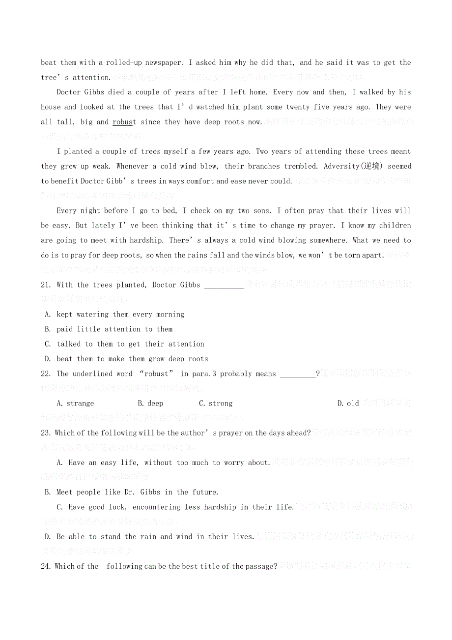 河北省高三英语上学期第五次月考试题.doc_第4页