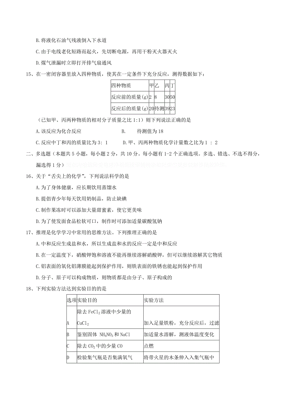 黑龙江省龙东地区中考化学真题试题（含答案）.doc_第3页