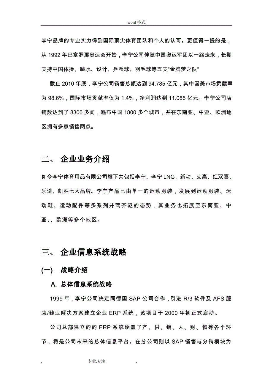 李宁公司_管理信息系统报告_第3页