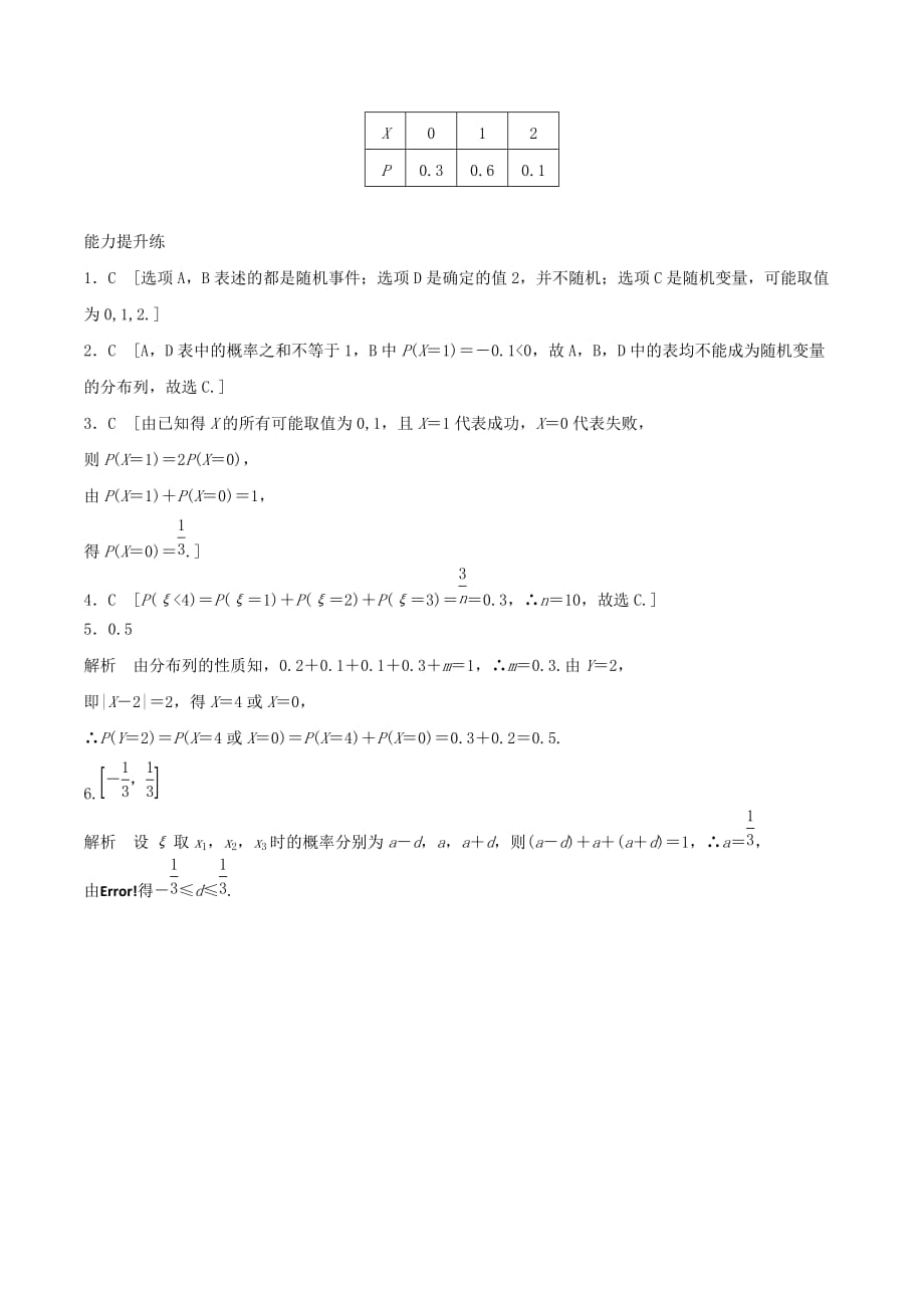 （浙江专用）高考数学一轮复习专题10计数原理、概率、复数第85练离散型随机变量及其分布列练习（含解析）.doc_第4页