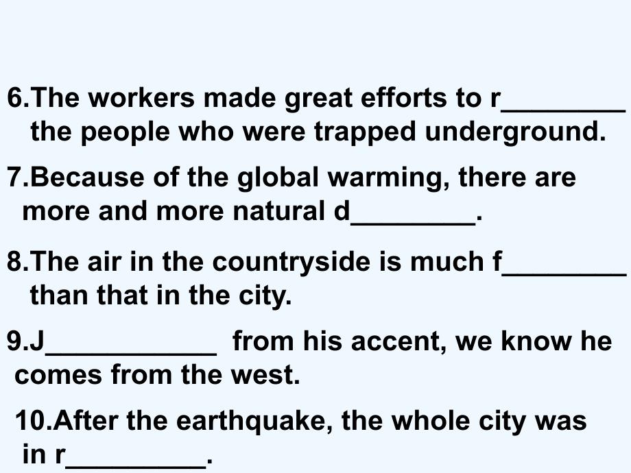 人教高中英语必修一 Unit 4 Earthquakes period 5 课件1.ppt_第3页