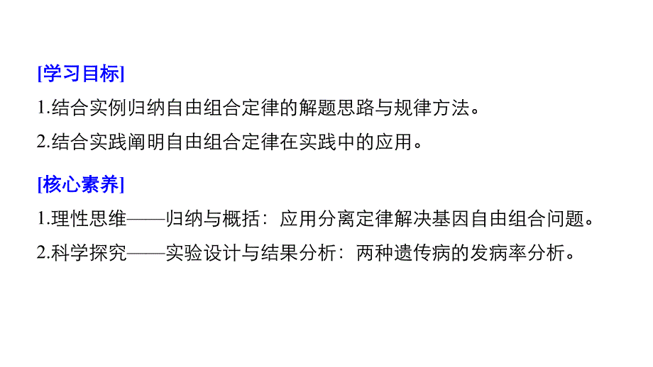 高中生物人教（粤渝冀辽苏皖闽鄂湘津京鲁琼专用）必修二课件：第1章 遗传因子的发现 微专题二　自由组合定律的常规解题方法 .pptx_第2页