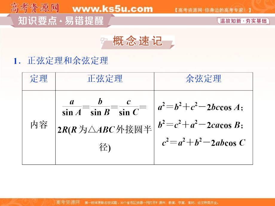 高中数学北师大必修五课件：第二章解三角形+章末复习提升课_第3页