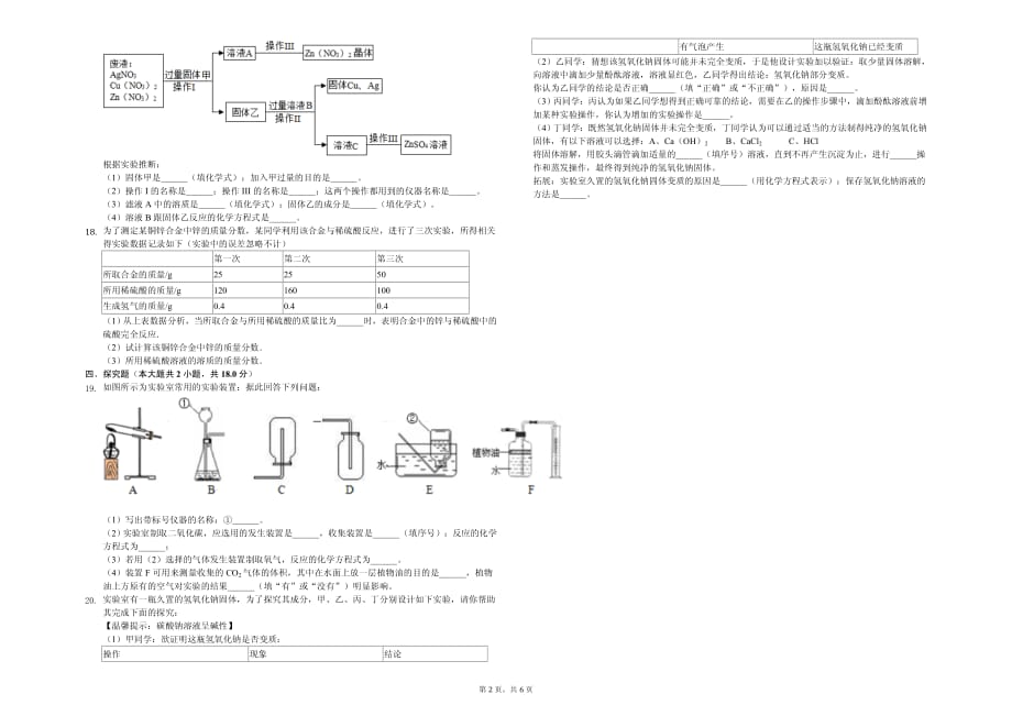 2020年赤峰市九年级（下）第二次月考化学试卷解析版_第2页